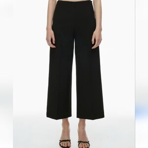 Wilfred Aritzia Women's Wide Leg Cropped Dress Pants Black Size 0